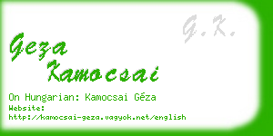 geza kamocsai business card